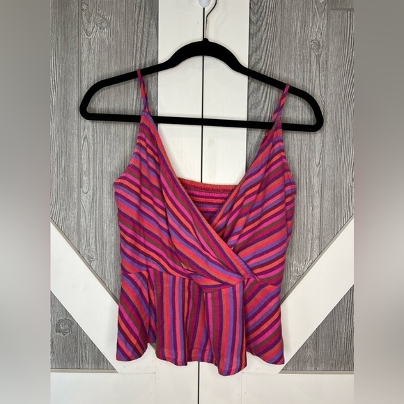 A New Day™ Women's Plus Size Striped Sleeveless Wrap Front Cami A New Day™ Pink - Picture 1 of 4